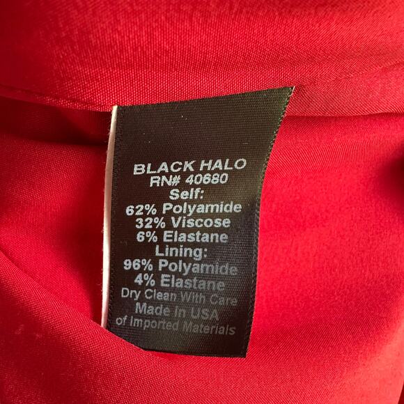 Black Halo NWT Covina Bonfire Red Single Cold Shoulder Sheath Dress Sz 14 XL - Picture 13 of 13
